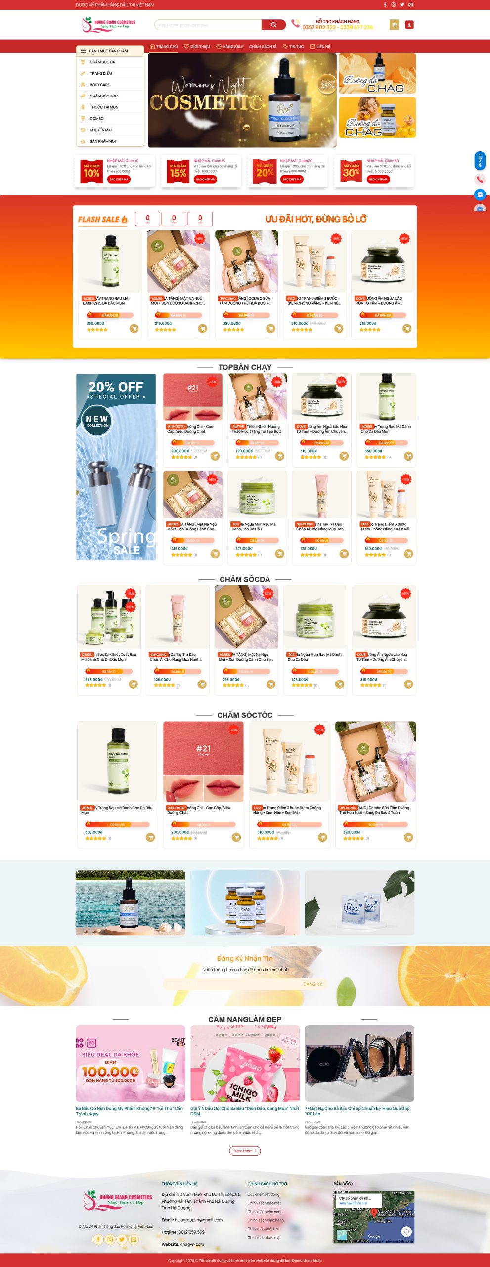 Theme wordpress mỹ phẩm 11