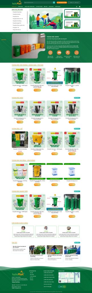 Theme wordpress bán thùng rác chuẩn đẹp