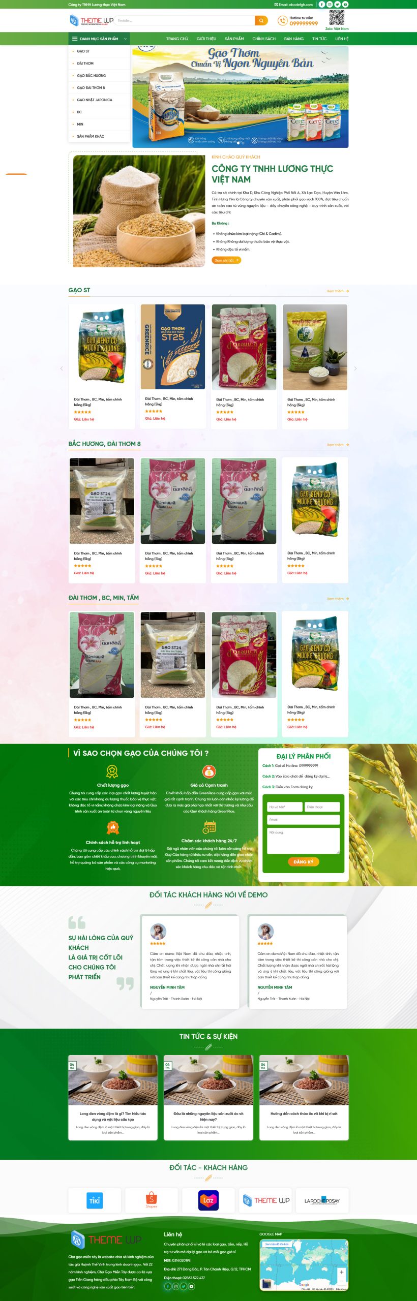 Theme wordpress tiệm bán gạo , nông sản