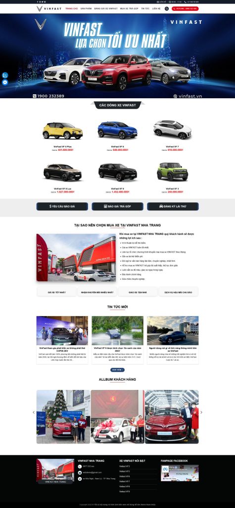 Theme WordPressshowroom ô tô VinFast