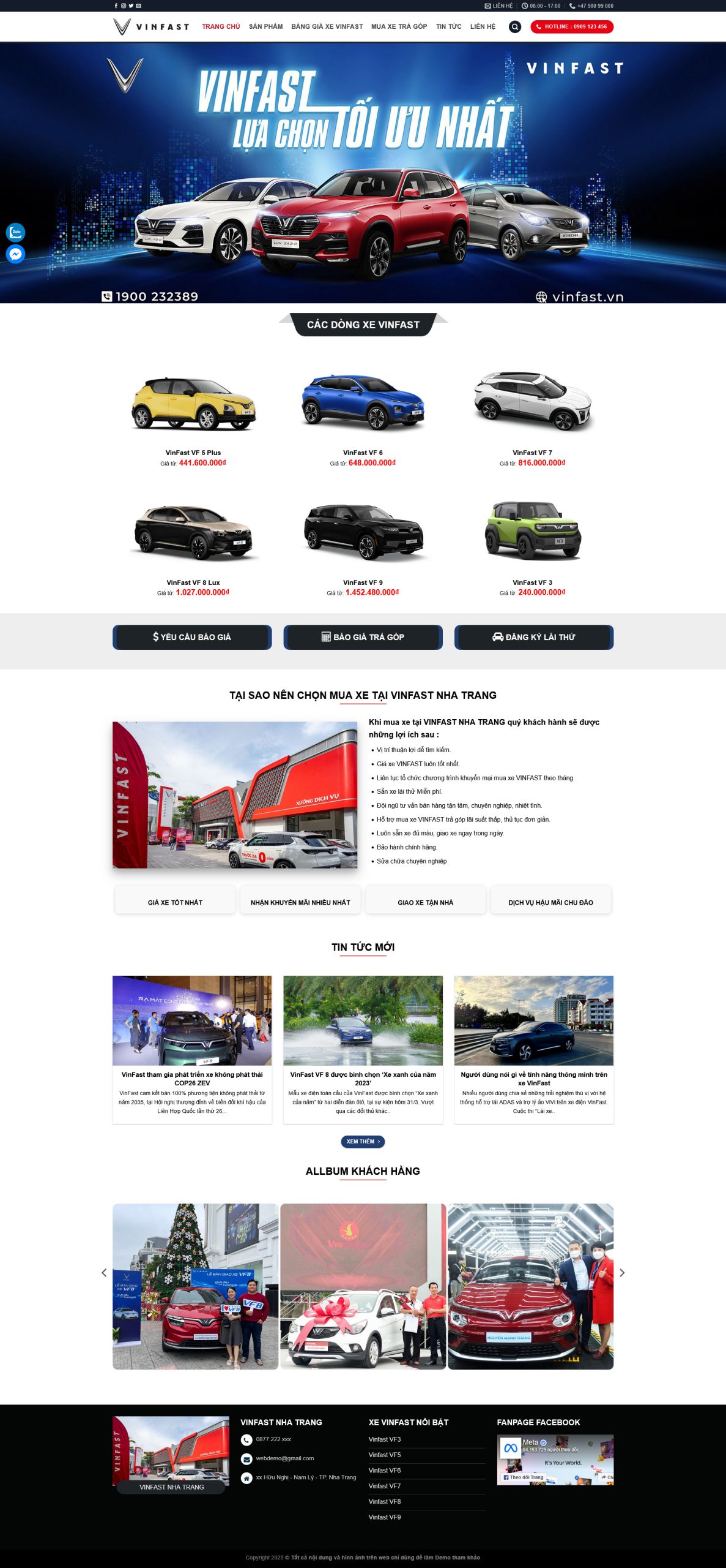 Theme WordPressshowroom ô tô VinFast